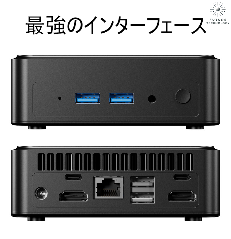 N150 ミニPC Type-c給電 USB4つ ミニPC 2025新型 DDR4 16GB SSD 500GB