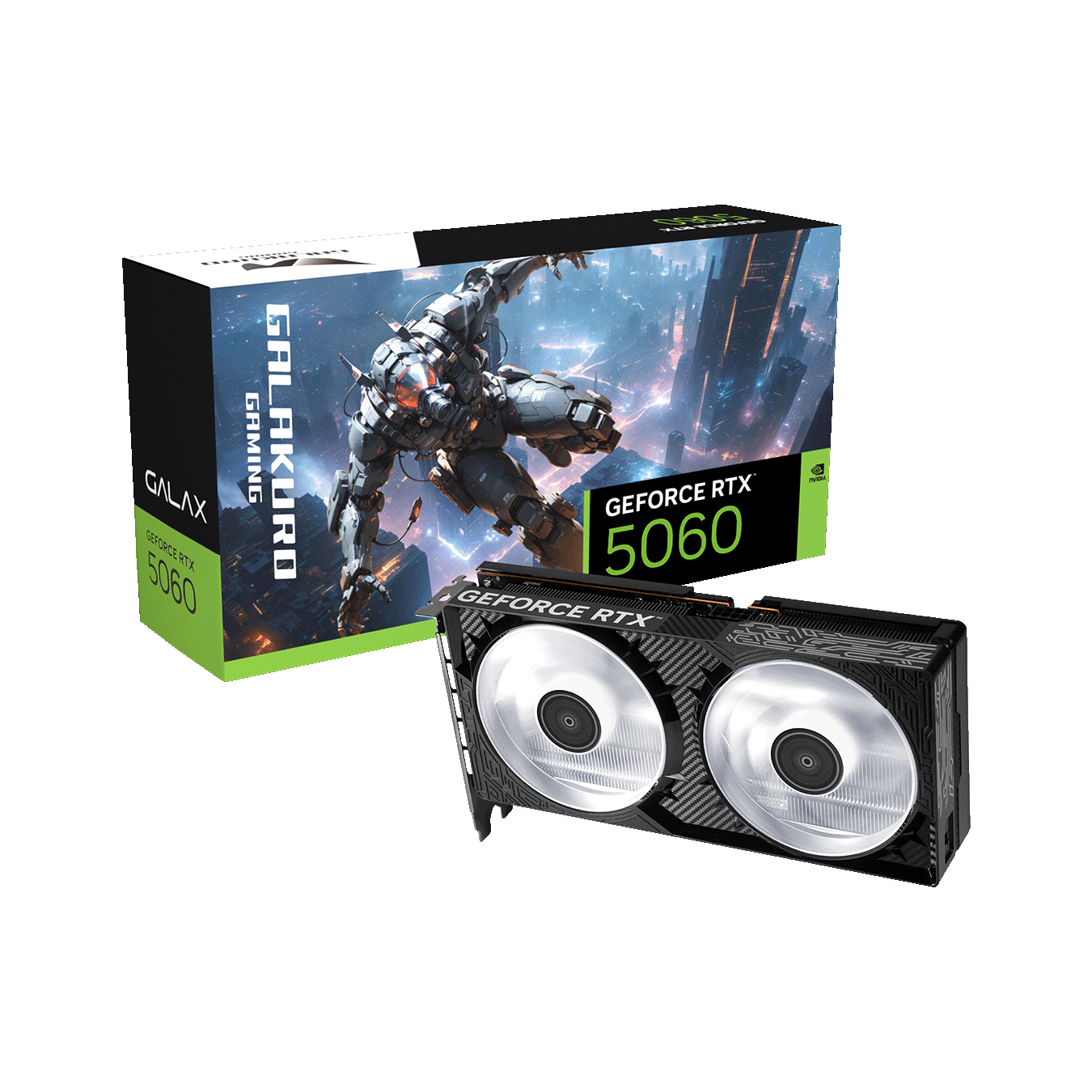 GG-RTX5060-E8GB/OC/DF | 玄人志向 GALAKURO GAMING NVIDIA GeForce RTX 5060 デュアルファン搭載 グラフィックボード
