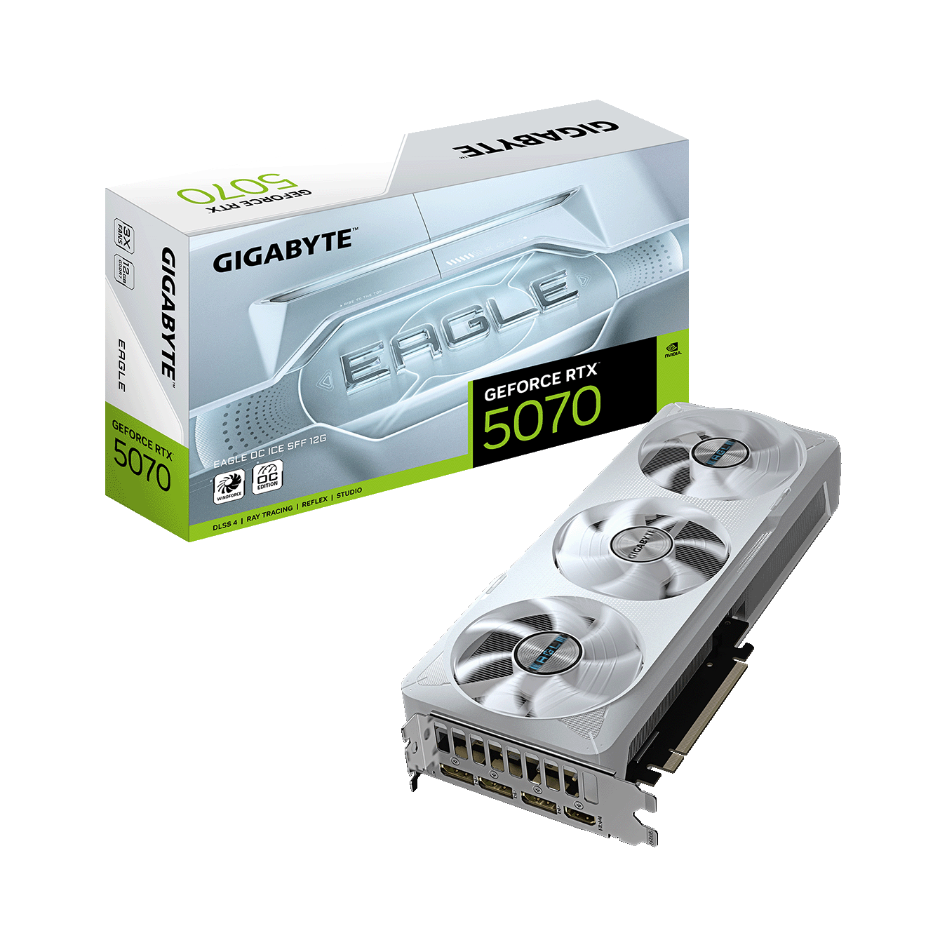 GV-N5070EAGLEOC ICE-12GD | GIGABYTE(ギガバイト) NVIDIA GeForce RTX 5070 ホワイトカラートリプルファン搭載 オーバークロック グラフィックボード