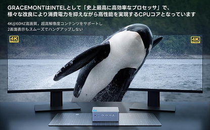 N100 ミニPC-DDR5-16GB/4800MHZ+NVMeSSD500GB mini PC